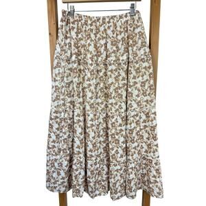 Japna Multicolored Ruffle Skirt Size LARGE Flowy Boho Summer Skirt
